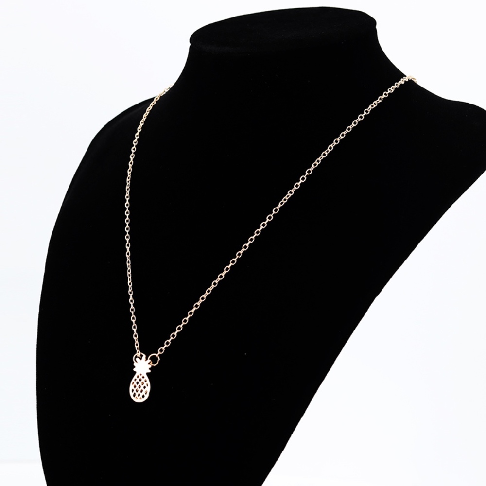 Gold Pineapple Dainty Delicate Pendant Necklace - Picture 5 of 8